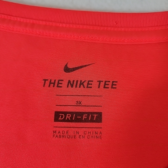 The Nike Tee Dri-Fit Men's Orange Short Sleeve Pullover T-Shirt, 2X - Picture 5 of 7